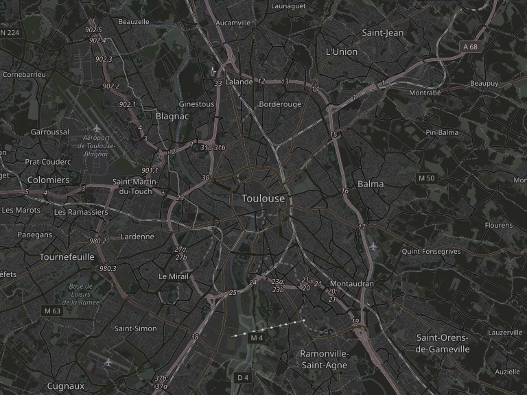 Map of Toulouse, France